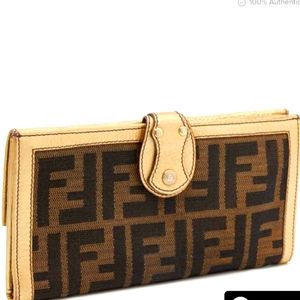 Authentic Fendi Monogramed Brown/Tan Wallet